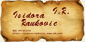 Isidora Rauković vizit kartica